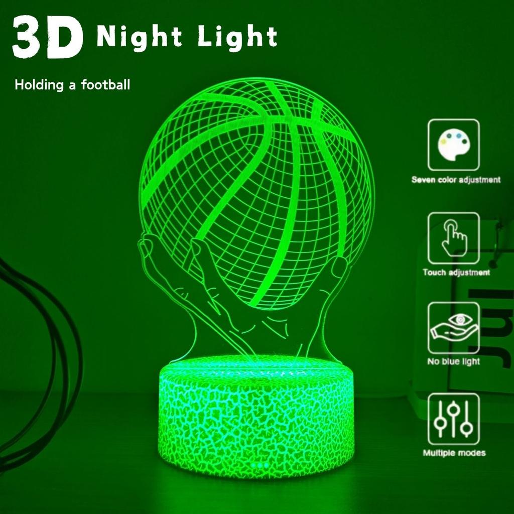 Rugby 3D Night Light - USB Powered, How Much Light, Creative Desktop Decoration in Bedroom, Perfect Gift for Friends and Family