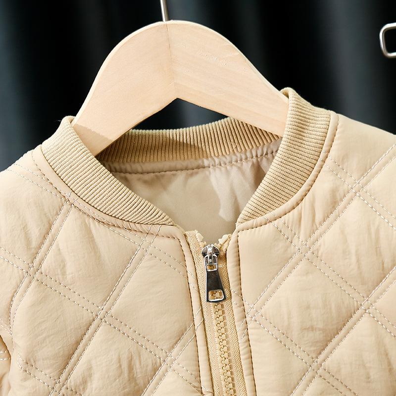 2023 Kids' Autumn/Winter Korean Style Cotton-Padded Two-Piece Set: Single-Breasted Jacket & Crew Neck Innerwear with Cotton Pants.