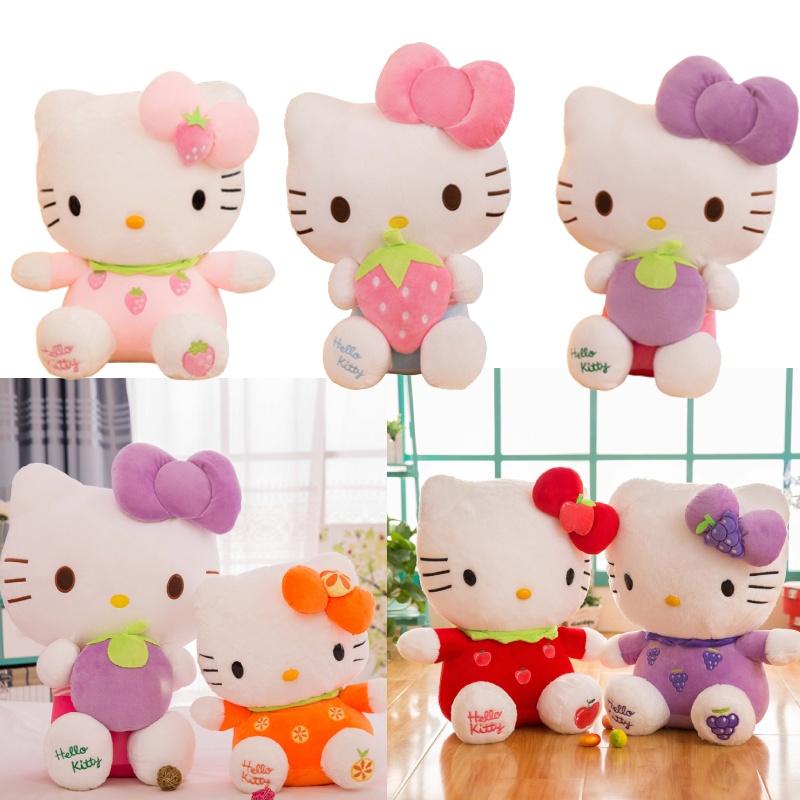 Cat Toy Plush Cartoon Fruitthemed Doll Strawberry Grape Design