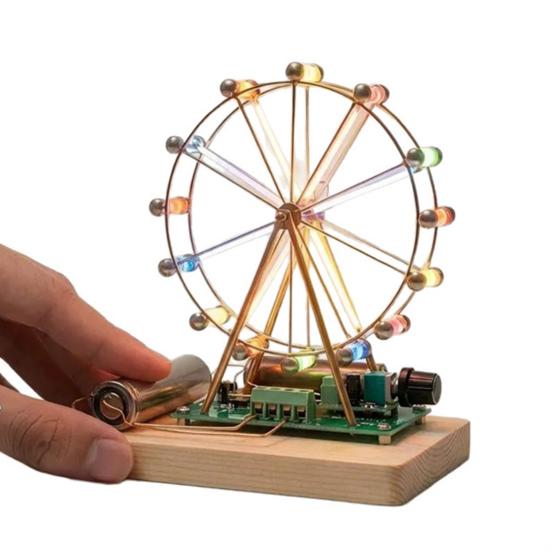Rotating Ferris Wheel DIY Kit with LED Light Hands-On Soldering Practice Kit