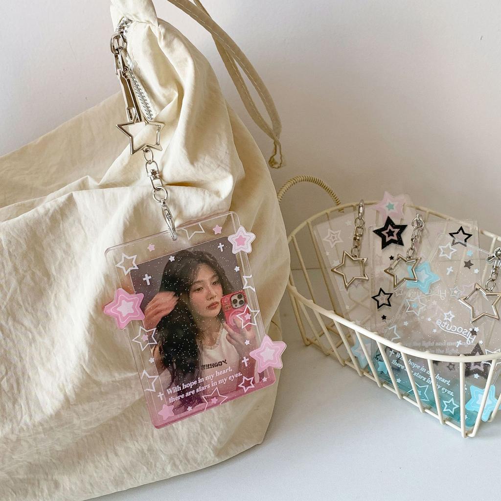 Unique Acrylic Star Card Holder Keychain Accessory Designed For Fans To Easily Carry And Display Idol Photo Cards