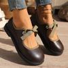 Fashion round head lace-up shallow mouth flat-soled single shoes Mary Jane shoes 2025 spring and summer explosion high-end small leather shoes women