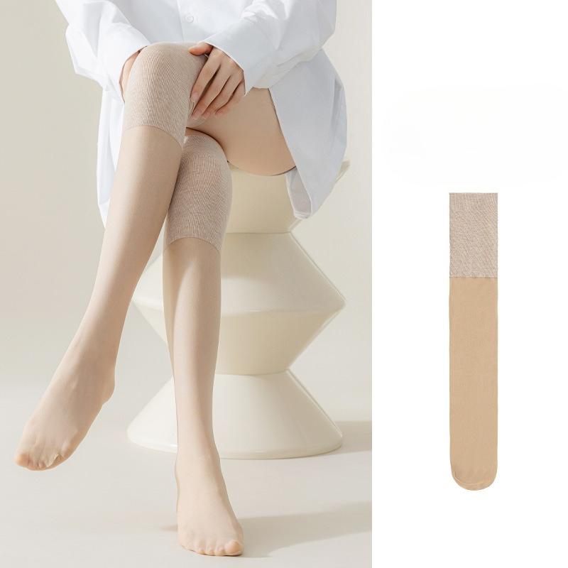 Spring, Autumn and Winter Knee Protection, Air-conditioned Silk Stockings, Long Stockings, Anti-snagging Silk Spliced Over-the-knee Stockings