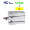 Cylinder Aluminum Alloy MD10/16/20/25/32X5*10X15X20X25X30X40X50X60S MD Free Installation Small Multi Position Fixed Pneumatic