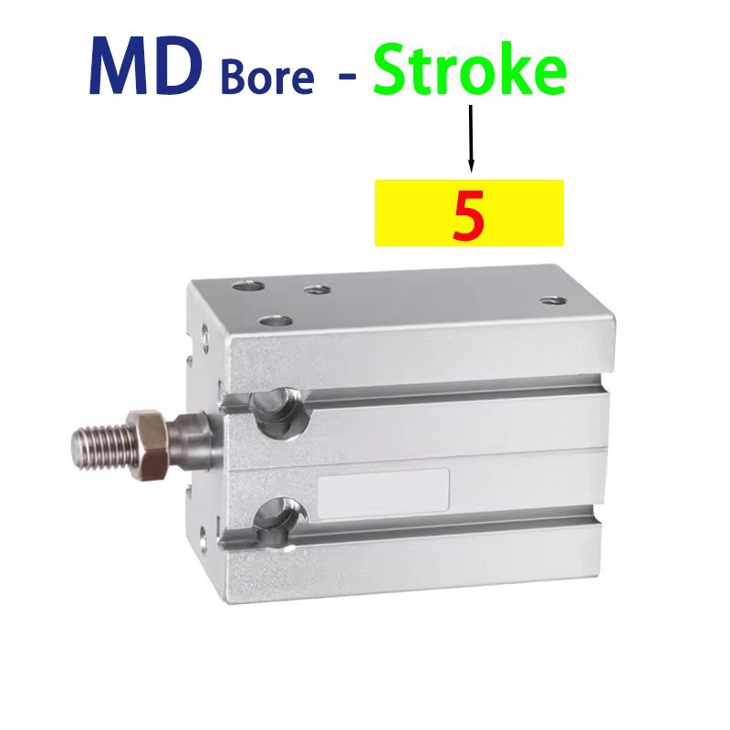 Cylinder Aluminum Alloy MD10/16/20/25/32X5*10X15X20X25X30X40X50X60S MD Free Installation Small Multi Position Fixed Pneumatic