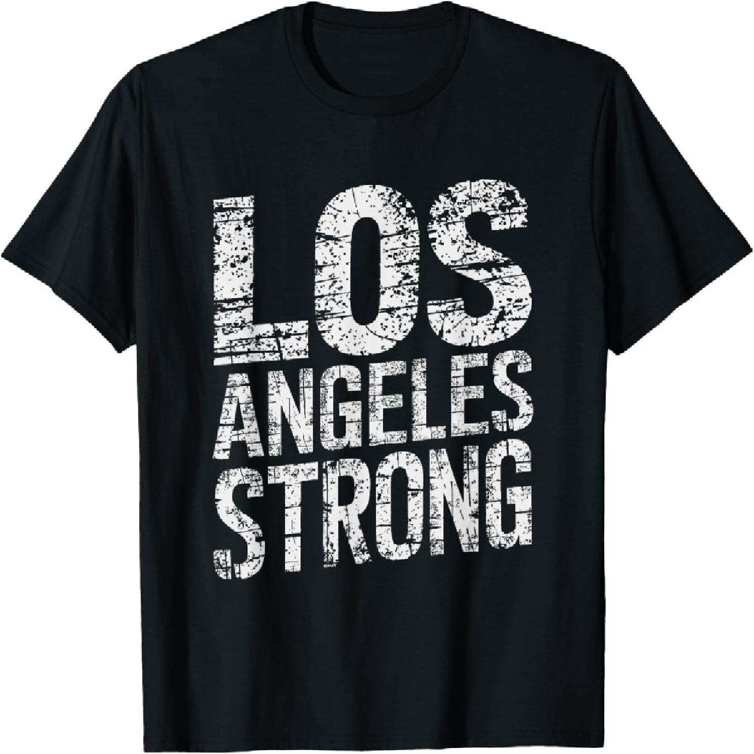 Los Angeles Strong Distressed Typography Design T-Shirt XXXXXL разноцветный