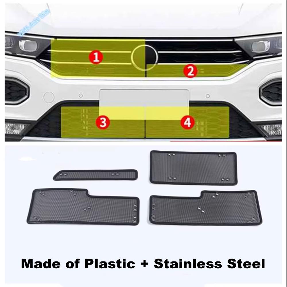 Front Grille Ect Screening Mesh Ert Protection Net Cover Kit Fit For Volkswagen T-Roc 2018 - Car Exterior Accessories