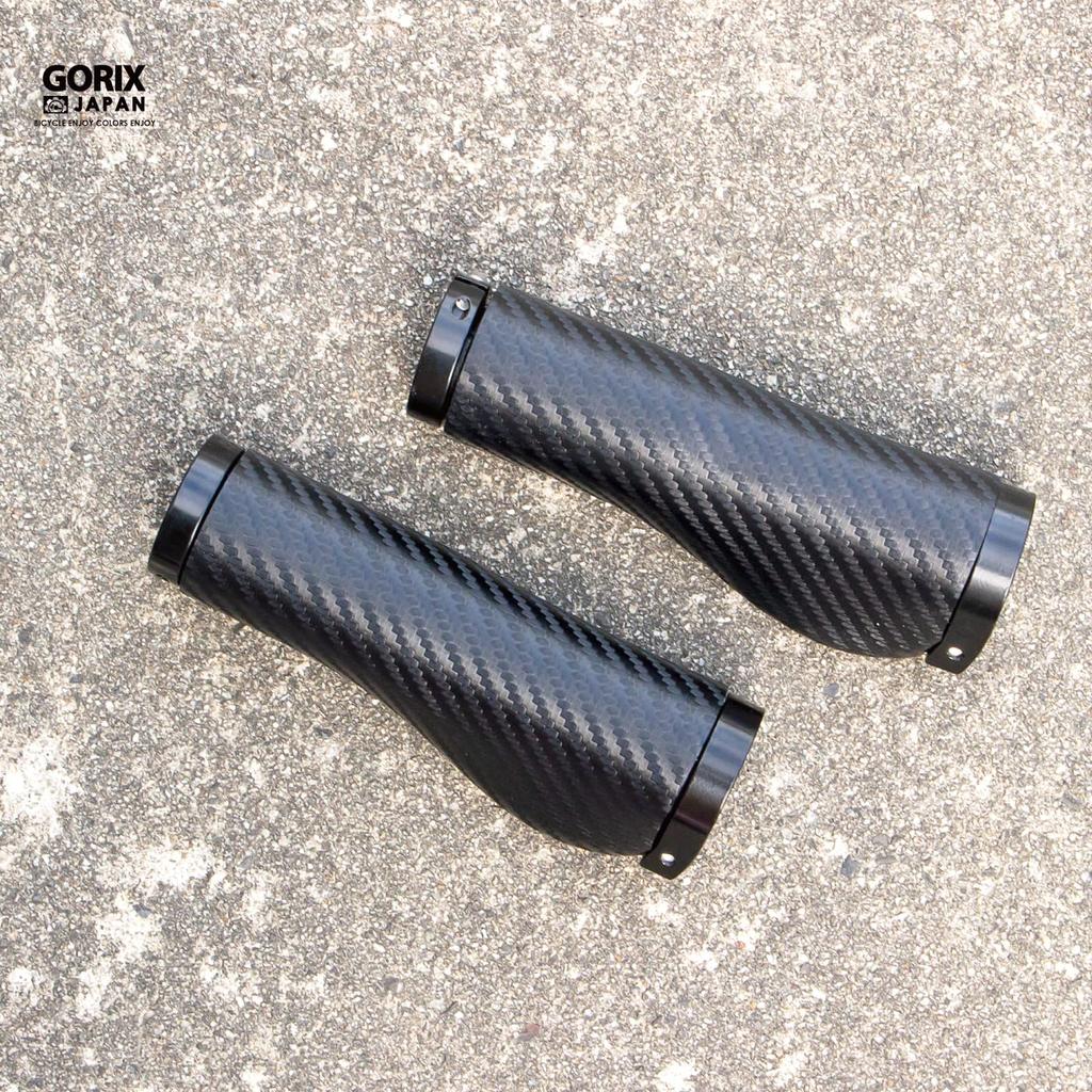 GORIX Patrón de Bicicleta Largo Par x para Cross Manillar Elegante Puños Doble Absorción de Impactos, Largo/Largo, Aspecto Carbono (GX-BONC6 (130mm 130mm)) Bicicletas,