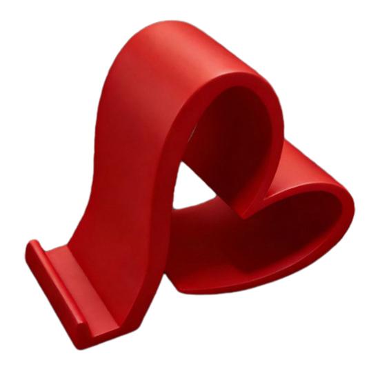 Phone Stand 3D Printed Heart Shaped Mobile Phone Holder for Smartphones Tablets красный