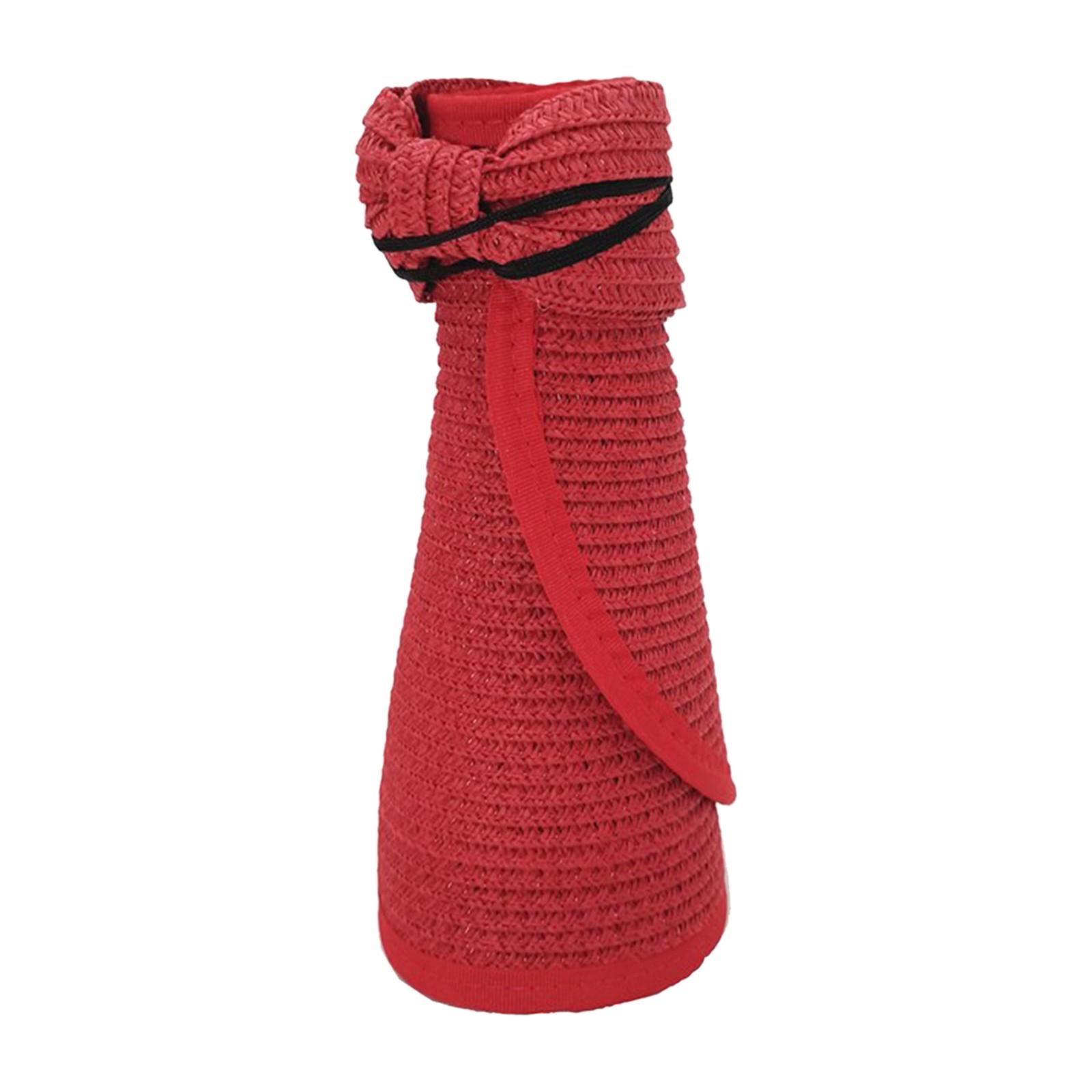 

Солнцезащитный козырек с открытым верхом для взрослых, однотонная шляпа от солнца, женская шляпа, регулируемая пляжная шляпа с непокрытой головой, однотонная шляпа от солнца One Size красный