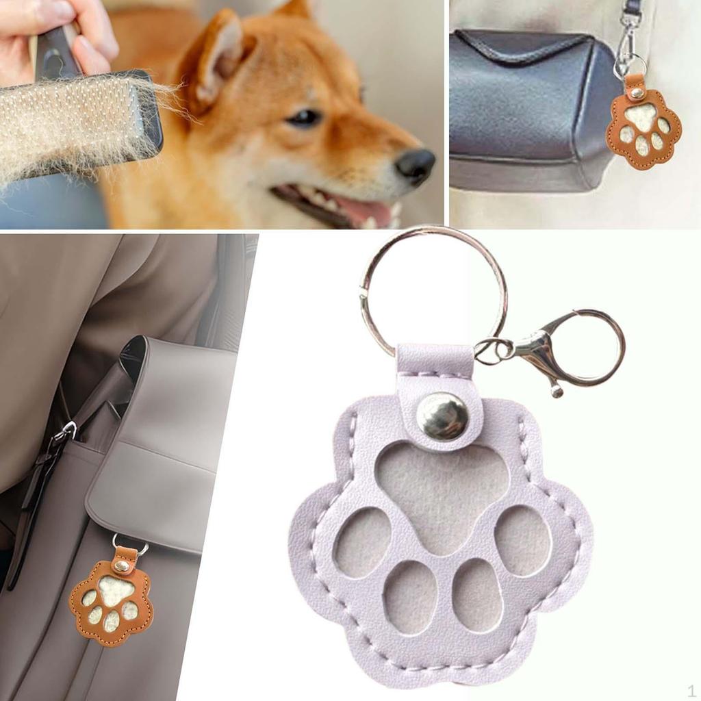 Hund Katze Pfotenform Schlüsselanhänger Tier Schlüsselanhänger Haaraufbewahrungshalter Geschenk für Tierliebhaber