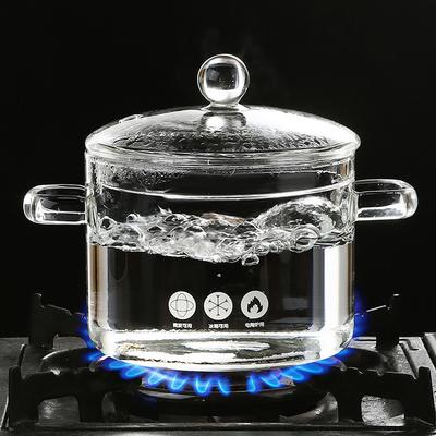 High Borosilicate Glass Stew Pot for Soup Household Transparent Cooking Pot Gas Open Flame High