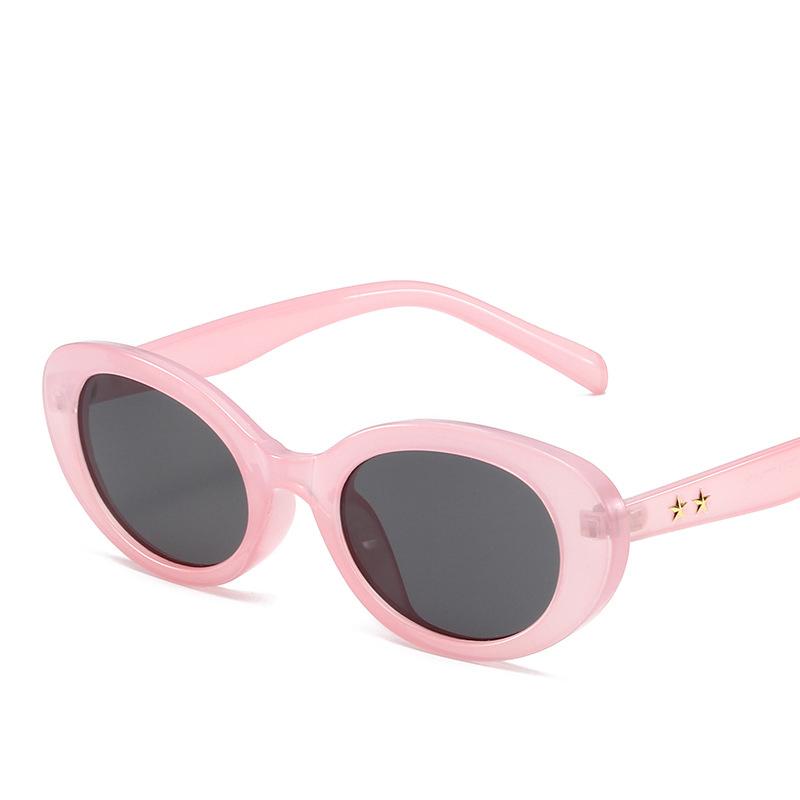 Luxury Brand Designer Oval Sunglasses Women For Men  Fashion Vintage Trendy Sun Glasses Star Punk Pink Popular Shades Uv400
