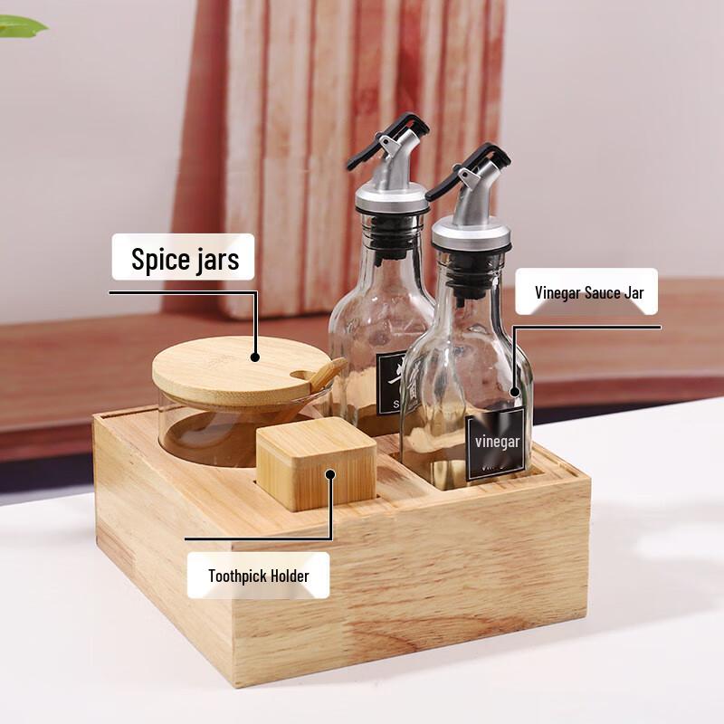 Battle Tiger Solid Wood Condiment Set