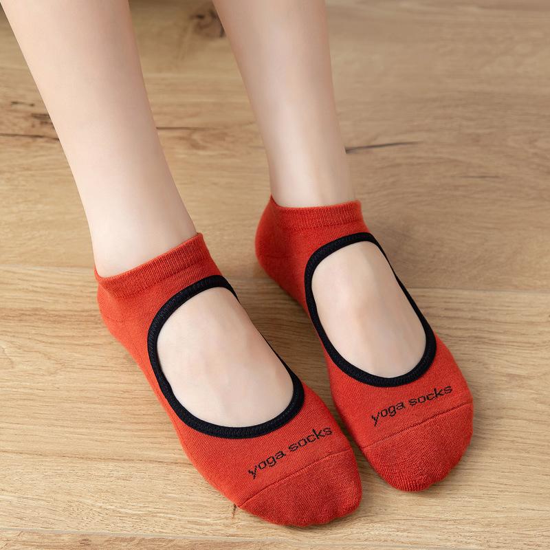 Sports Yoga Socks Women/Girl Non Slip Breathable Backless Indoor Gym Floor Ankle Sock Ladies Fitness Ballet Dance Pilates Sock