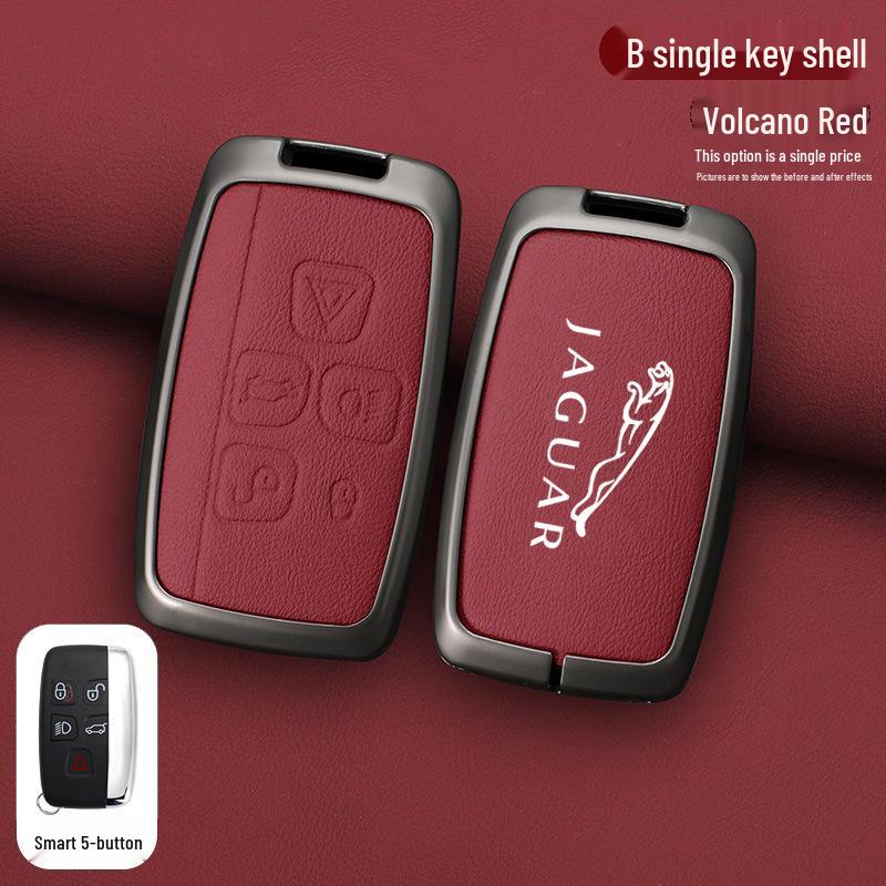 Jaguar XJ/XEL/XFL/FTYPE/EPACE Men's Leather Key Case with Metal Buckle