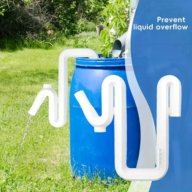 Regenwasserumleitung und Überlauf-Werkzeugset Selbstansaugender Siphon-Schlauch mit Verstopfungsschutzdesign Automatisches Entwässerungs- und Befüllsystem