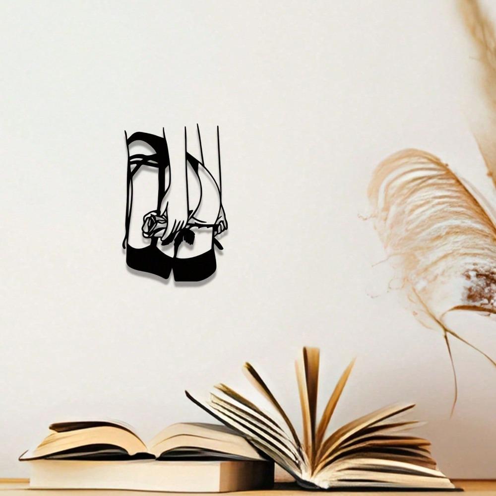 1 Stück „Rosei in der Hand“-Strumpfband, abstrakte, minimalistische Metallwandkunst – moderne Wohndekoration für Schlafzimmer, Wohnzimmer oder Badezimmer.