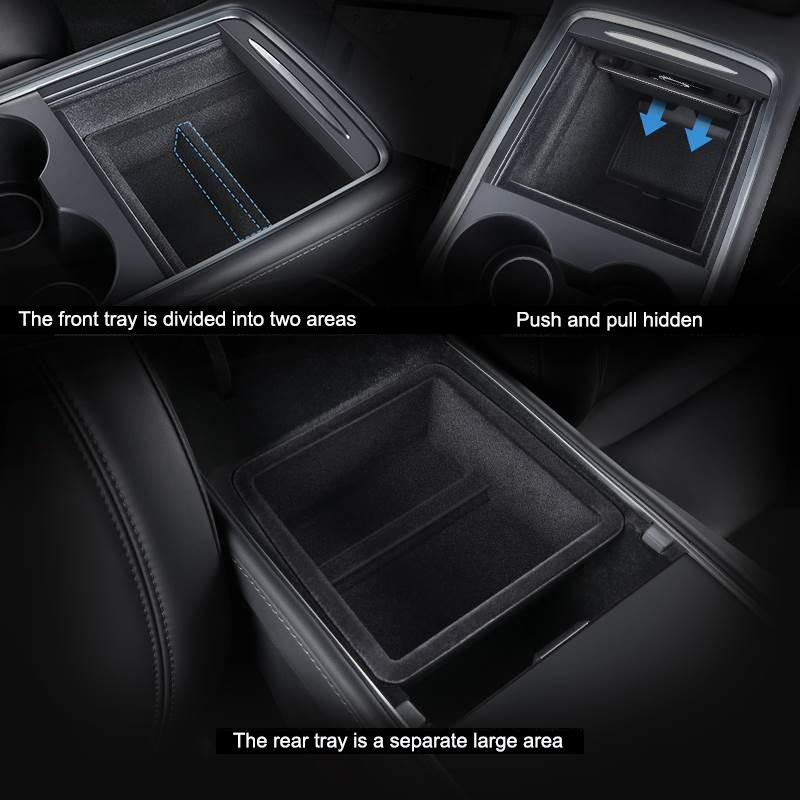 Custom for Tesla Model 3 Y 2021-2023 Central Armrest Storage Box Organizer Center Console Case Hidden Cubby Drawer Storage Box