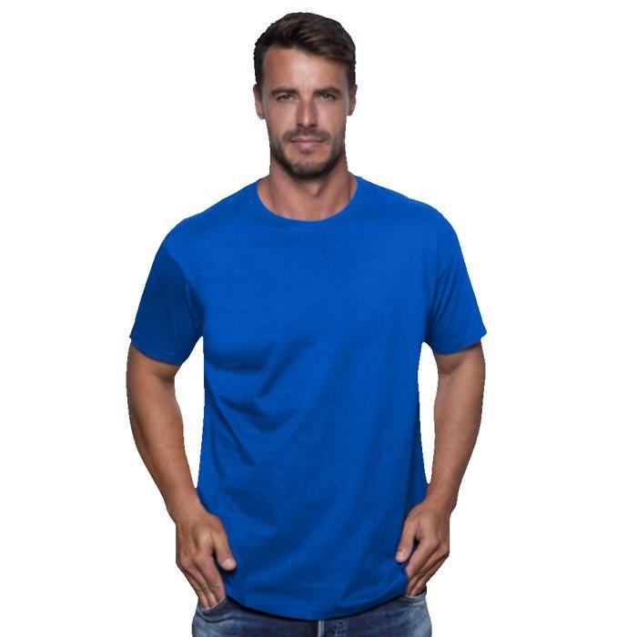 Tee shirt Homme - JHK - Bleu Royal - 100% Coton - Manches Courtes - Taille XS à 5XL