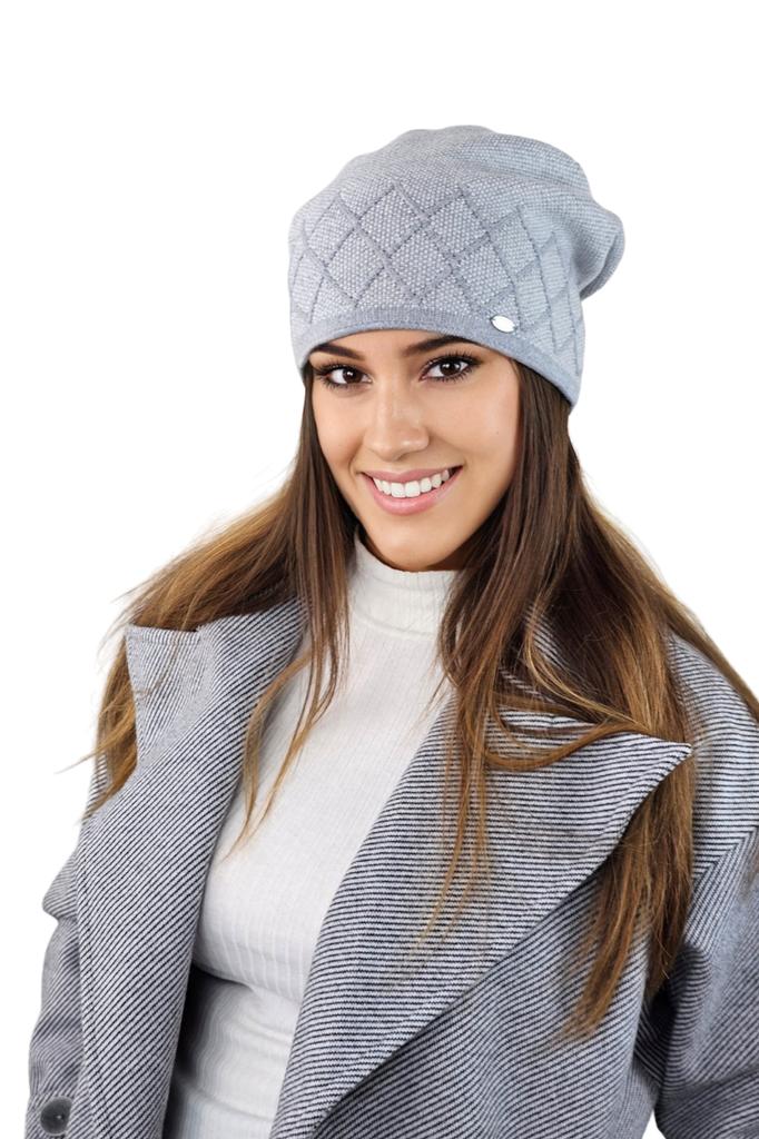 Ruta Anti-Allergic Pepita Hat with Diamond Pattern, Gray