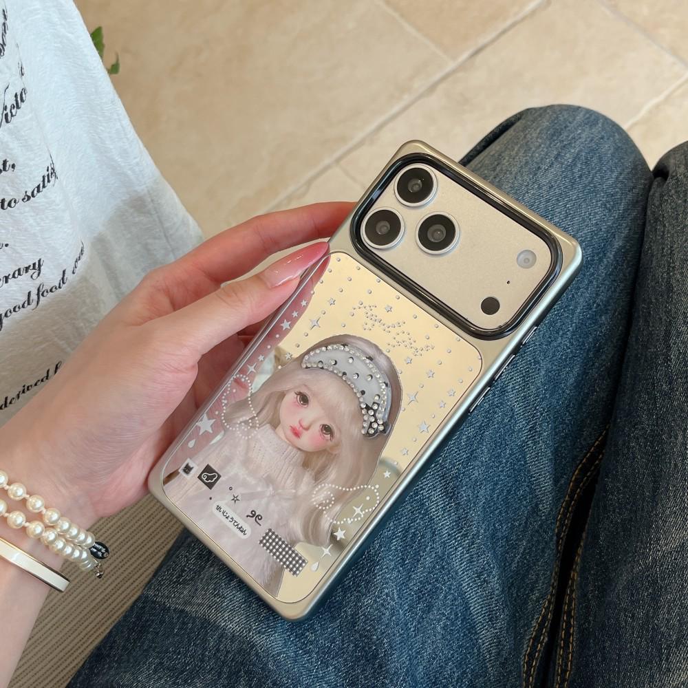 

Compatible iPhone 17 Pro Max Rhinestone Glitter Heart Pendant Phone Case for Women iPhone 17 Pro Max