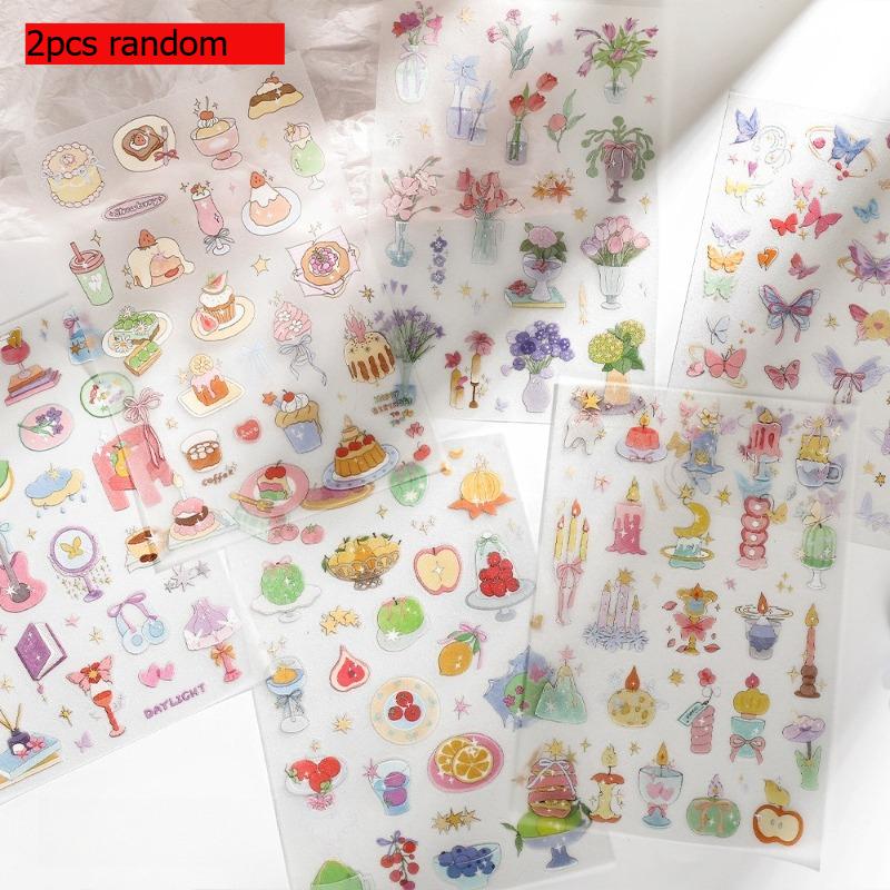 Me Romantic Collector Series PET Flash Sand Gift Stickers Ins Style Flower Butterfly Handbook Stickers Kawai Stationery Lovely