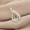 Green Amethyst Gemstone 925 Sterling Silver Women's Jewelry Designer Zircon Pendant 1.4" Gift For Wife CZP-16-8