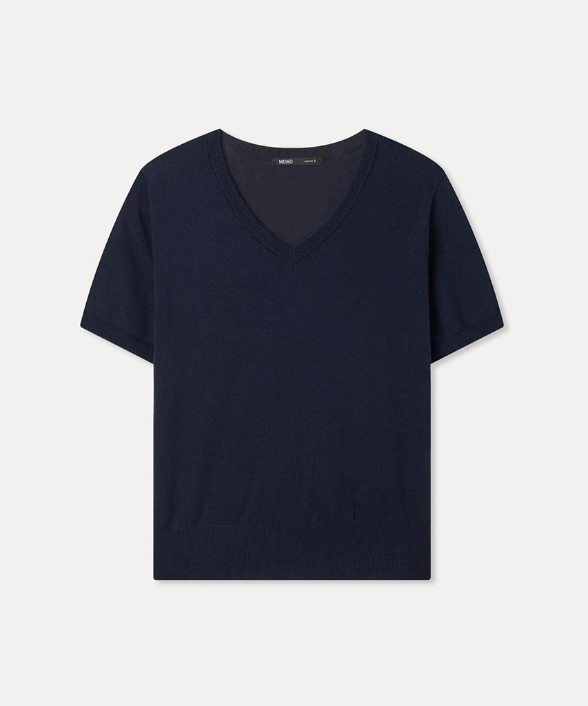 MIXXO [Essential] V-Neck Short Sleeve Pullover_Miwkag420T
