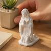Hexagonal Base Ornament Western Realistic Figure Ornament, Compact 3D Printed Sculpture, Matte White Small Desktop Sculpture Durable PLA Statue,
