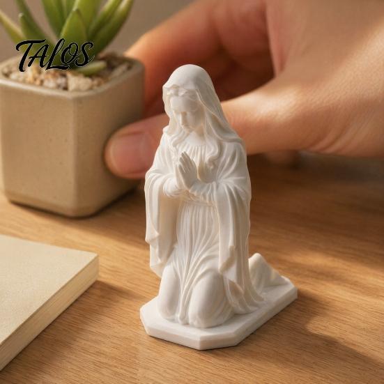 Hexagonal Base Ornament Western Realistic Figure Ornament, Compact 3D Printed Sculpture, Matte White Small Desktop Sculpture Durable PLA Statue,