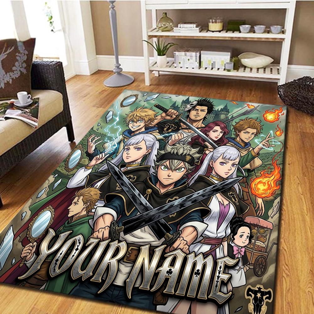Name Custom Black Clover Carpet for Living Room Bedroom Home Decor Cool Film Play Floor Mat -HE3