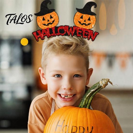 Headband 8 Pcs Halloween for Kids Adults, Glitter Pumpkin Trick or Treat Favors Eyeball Bat Hairband Costume, Cosplay Party Realistic Patterns