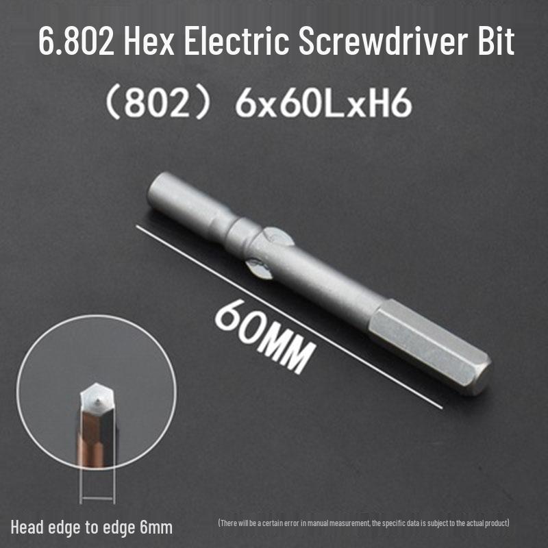 Extended Hexagonal S2 Steel Electric Screwdriver Bit with 5mm/6mm Shank