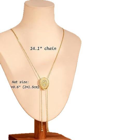 Women's New Copper Plated 14k Gold Box Chain Trendy Necklace Cowboy Cool Design Adjustable Stretch Light Luxury Non-fading Style