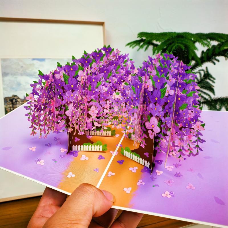 3D Fold Out Butterfly Flower Greeting Card Handmade High Quality Paper Up Card for Graduation Business Holiday Gifts