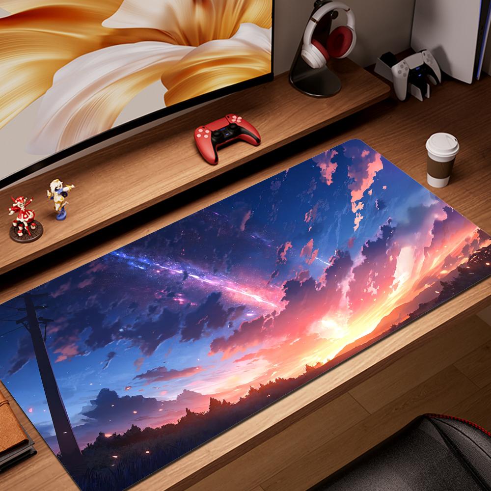 HYBXAXC Game Table Mat Office Arctic Night Sky Mouse Pad Large Computer New XXL Rubber Anti-slip Gaming Keyboard Mousepad Long