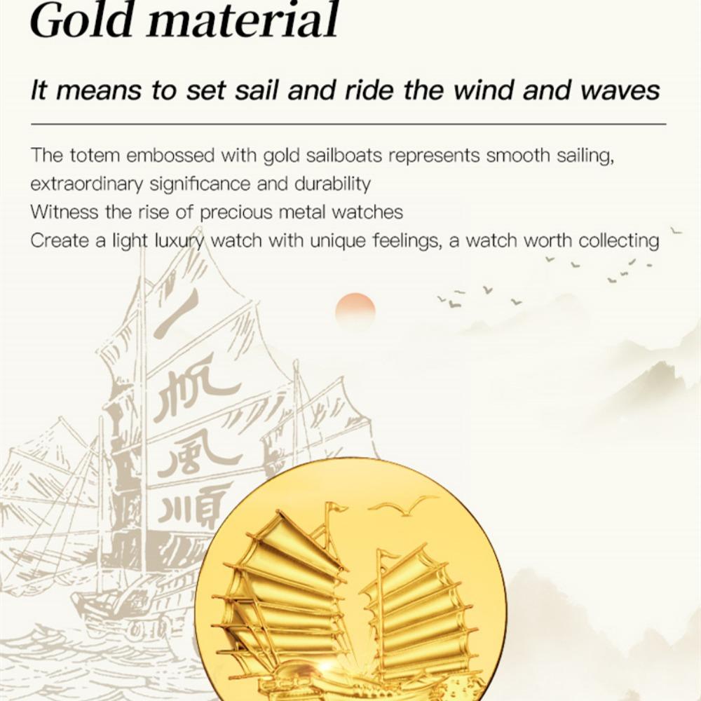 OUPINKE Montre homme en relief, design de voile, mécanique, montre haut de gamme