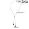 SHIXIN Vintage Crystal Rhinestone Geometric Long Pendant Necklace for Women Simple Snake Bone Chain Sweater Chain Daily Jewelry