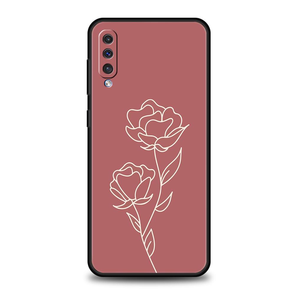 Einfachheit linie Kunst sonne mond Fall Für Samsung A24 A12 A14 A32 A50 A70 A20E A20S A10S A22 A30 A40 A34 A54 a42 A52 5G A04s Abdeckung