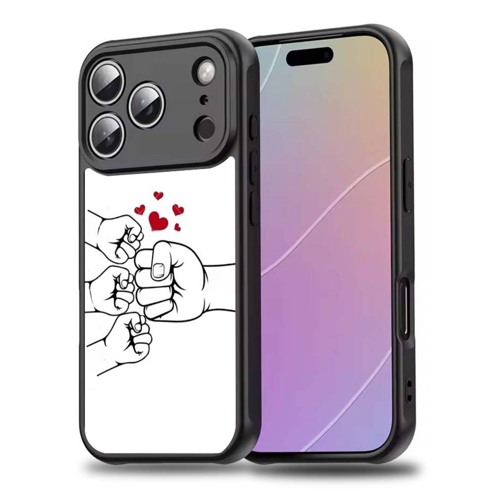 Mom daughter Son Dad HandS Phone Case For iPhone 17,16,15,14,13,12,11,Pro,Max,Plus,Mini,SE4,E For Magsafe Wireless Charging