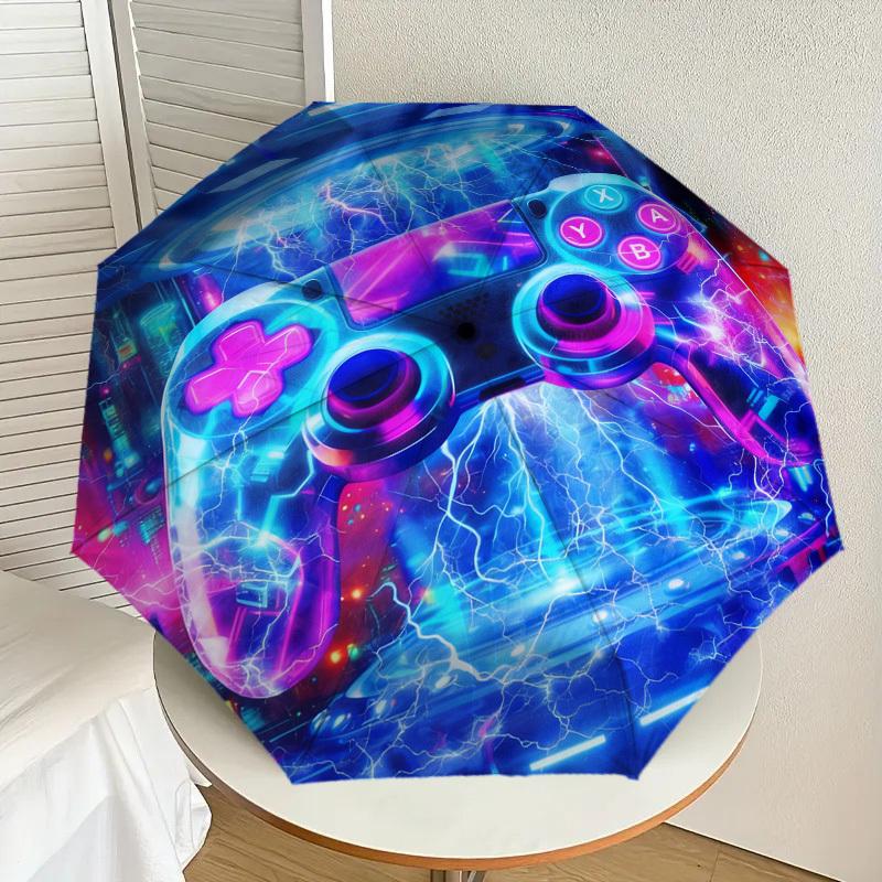 1pc UFO Controller Pattern Umbrella Design Automatic Opening and Closing Umbrella, High-quality Travel Umbrella, c1128157