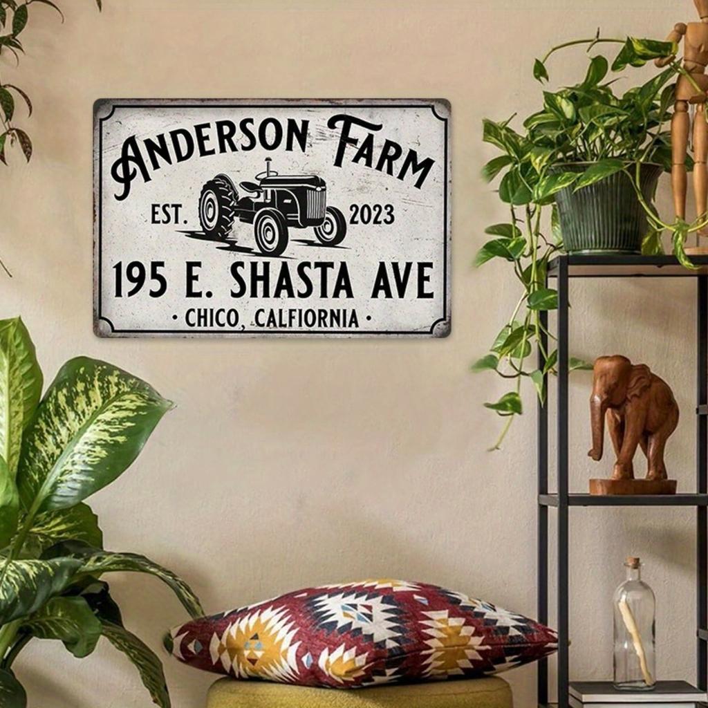 Personalized Metal Sign Custom Text Address Plaque Farmhouse Outdoor Wall Decor