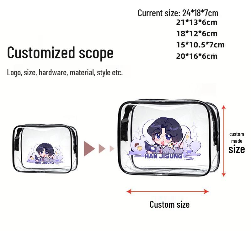 Customizable Transparent PVC Toiletry Bag Set - Portable, Waterproof, Large Capacity, Four Pieces