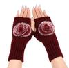 New Autumn and Winter Women's Short Fashion Fur Ball Gloves Knitted Sleeve Warm Half Finger Gloves