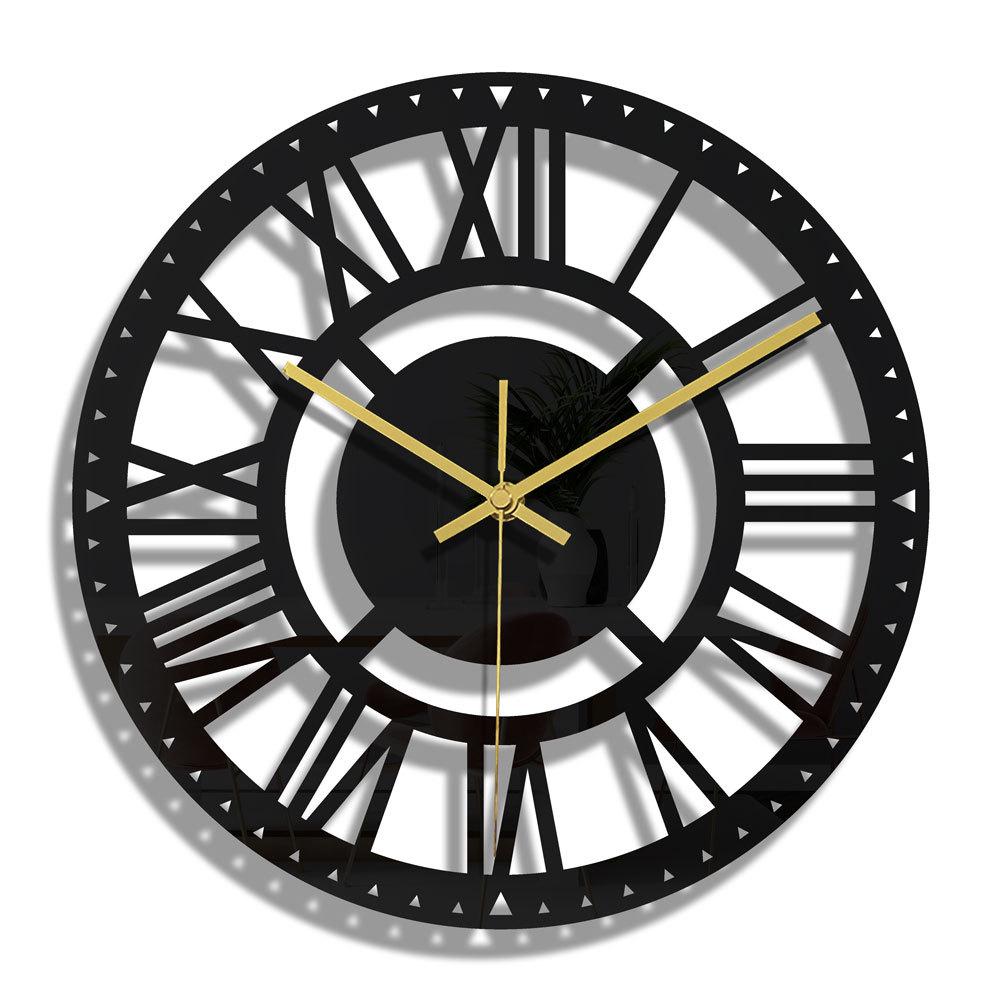 

CC301-320 3D черные акриловые круглые настенные часы - минималистский домашний декор, 3 мм 3mm Black Acrylic