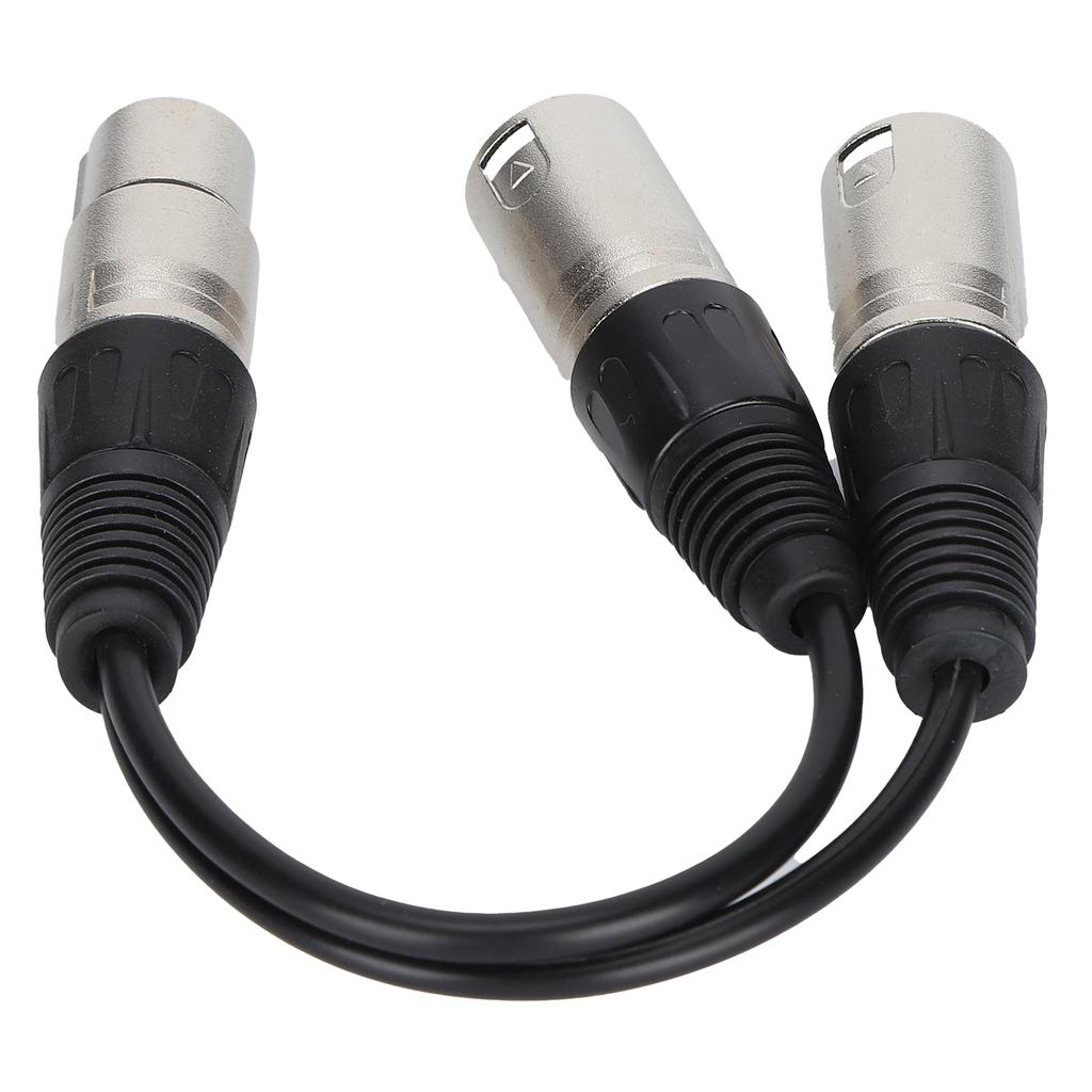 XLR Female to Dual XLR Male Cable Microphone Stereo Balanced Connection Cord for Audio AdapterWhite 0.25m   0.8ft
