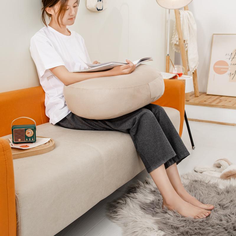 Japanese Style Soft Cloud Lumbar Pillow Waist Support Cushion for Car Office Home