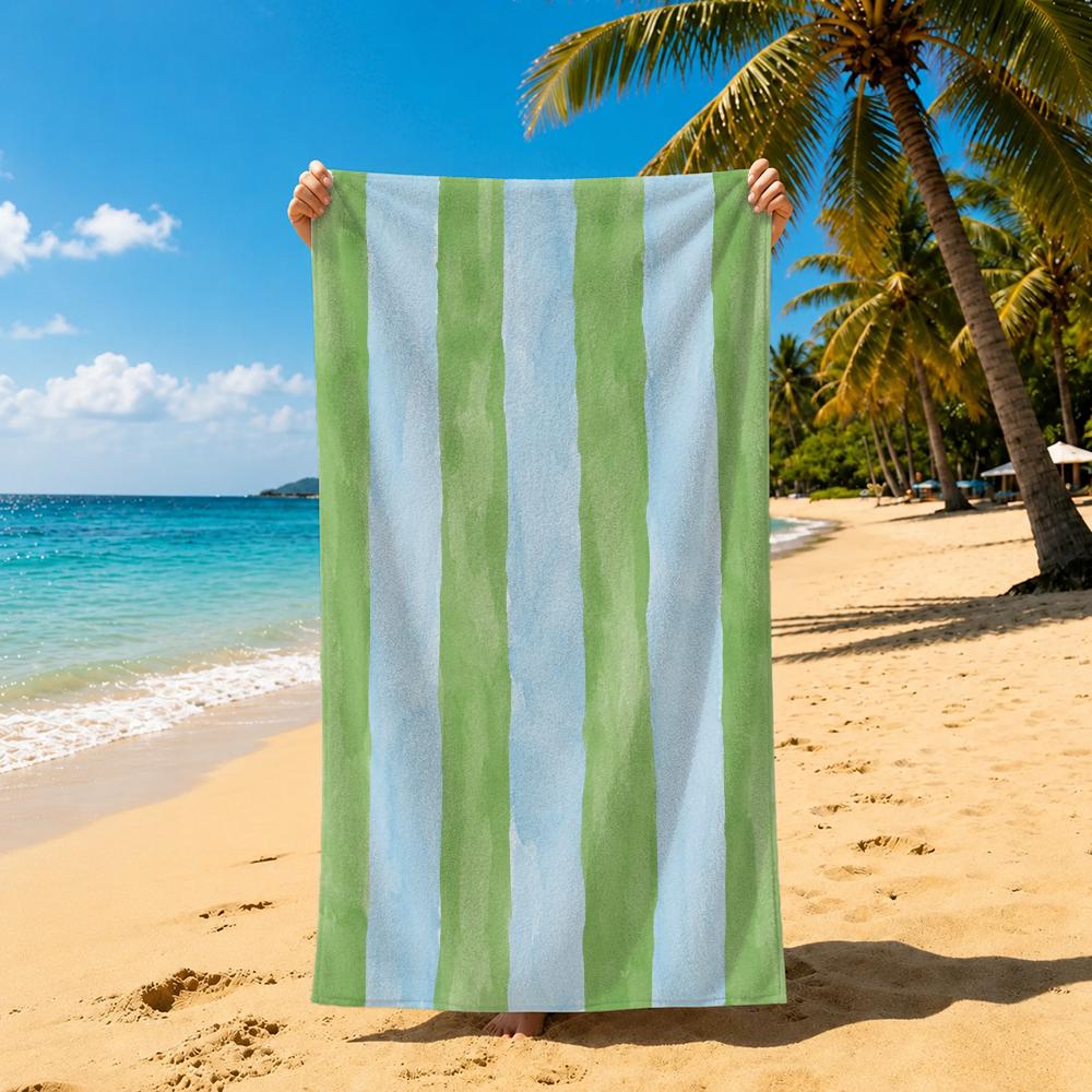 M-MinimalStripedFabric Pattern Towel Towel Soft Pool Gift For Travel Gym Shower Cool Camping Quick Dry Sports Large Beach Towel