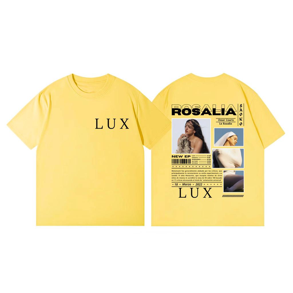 Singer Rosalia Lux Album Graphic T Shirts Unisex Women Fashion Aesthetic Short Sleeve Tshirt Summer Casual Loose Cotton Tshirts